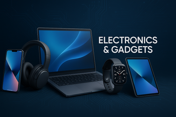 create a banner image for category of electronics and gadgets